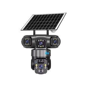 LLSEE V380 PRO 12MP Three lens CCTV 4G SIM Solar Camera 360 Wifi Security Camera Full color Night Vision Built in Battery HD 1080P Wireless Outdoor Security Solar Camera 10x Zoom