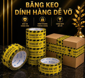 [XẢ KHOTHANH LÝ] 1 Cây 6 Cuộn BĂNG KEO HÀNG DỄ VỠ 1.2KG  ĐỦ KG DÁN THÙNG HÀNG DỄ BỂ