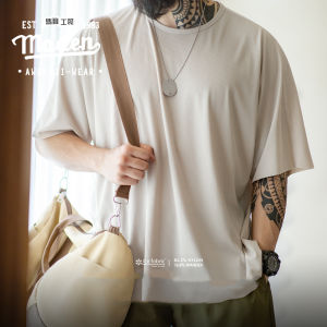 MADEN brand work style 2026 summer new men American casual ice thin short sleeve vertical pattern pit strip breathable boy simple loose T-shirt