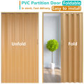 6mm PVC Accordion Sliding Door  Folding Door Suitable For Kitchen Bathroom Sliding Door household Partition Track Door Simple Door easy to install. 