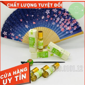 Tinh dầu tràm nguyên chất ngâm hoa hành tăm Oganic+ chai bi lăn tiện lợi 10ml