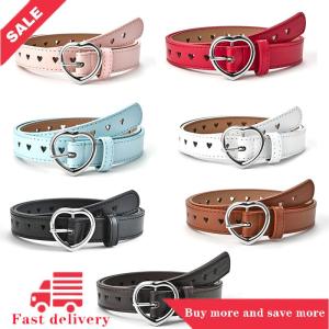 [COD] Children Faux Leather Belt Kids Cute Peach Heart Buckle Belts Girls Waist Belt