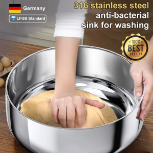 316 stainless steel antibacterial and basin vegetable washing basin Extra thick antibacterial kitchen wash basin