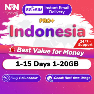 Indonesia eSIM Pro+ 1-15Days 1-20GB 5G/4G Data | Instant 24h Email Delivery | High Speed I Indonesia Travel Data SIM Card
