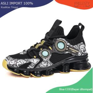 Prelesty Premium Sepatu Springblade Sneakers Pria Sports Olahraga Casual Sepatu Keren Running Anti Slip Lentur Kekinian Sekolah Shoes 332