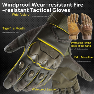 Windproof Wear-Resistant Fire-Resistant Tactical Gloves Half Finger Outdoor Tactical Gloves Hard Knuckle Cycling Gloves