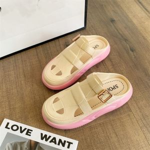 midsummer รองเท้าแตะแฟชั่นผู้หญิงแบบสวม รองเท้าแตะแบบสวมเปิดปลายเท้า หุ้มหน้าเท้า พื้นนุ่มใส่สบาย #sy164