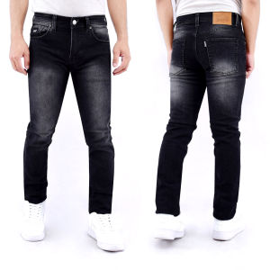TWO ONE SINCE Celana Jeans Panjang Pria Slim Fit Stretch Black Jaz Scrup