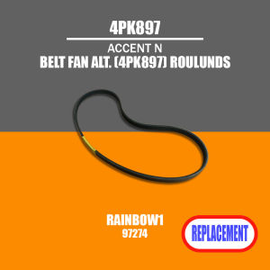 BELT FAN ALT. (4PK897) ROULUNDS for HYUNDAI ACCENT N [REPLACEMENT] Part #4PK8974PK897