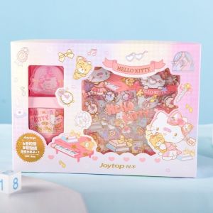 SANRIO เทปสติกเกอร์ ลายการ์ตูน Kuromi My Melody Cinnamoroll Pochacco Bronzing น่ารัก สําหรับตกแต่งสมุดภาพ DIY