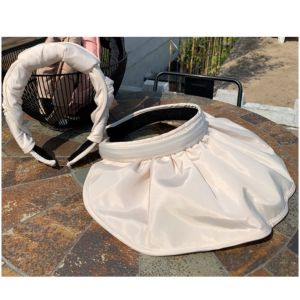 Sunhat Women Uv Protection Sunscreen Simple Empty Top Outdoor Shell Hat Big Brim Female Fashion Cap Hair Band