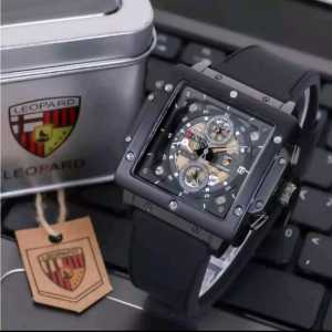 JAm tangan Pria Leopard 8831 MC tali rubber/karet tanggal chrono aktif analog original