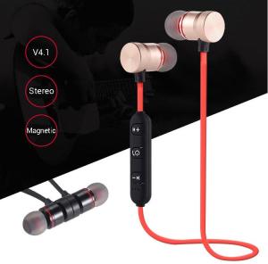 Tai nghe bluetooth 2 bên S8 MÀU ĐỎ có dây choàng cổ 2 đầu hít nam châm thời gian nghe khoảng 1h - BAO TEST KHÔNG BẢO HÀNH
