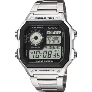 Casio AE1200 Aircraft  AE-1200WHD-1A Mens Silver Stainless Steel Strap Watch AE-1200WHD-1AVDF
