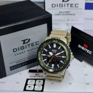 Jam tangan Pria Digitec DA-2180T tali rubber dualtime original