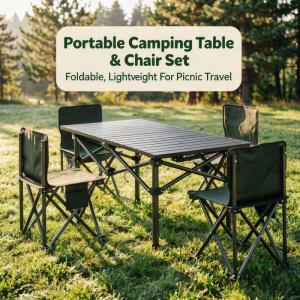 Portable Outdoor Folding Table and Chair Set for Camping Picnic