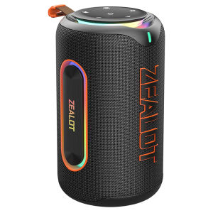 ZEALOT MP1 Portable Bluetooth Speaker 60W 8000mAh Compact Wireless Audio TWS Pairing Colorful RGB Light Deep Bass Type-C Charging Speaker For Travel Home Entertainment And Outdoor Activities