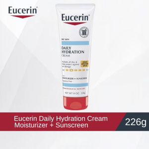 Eucerin Daily Hydration Cream SPF30 226g 2-in-1 Moisturizer + Sunscreen for Dry Skin Lightweight texture absorbs quickly non-greasy Fragrance-free suitable for sensitive dry skin