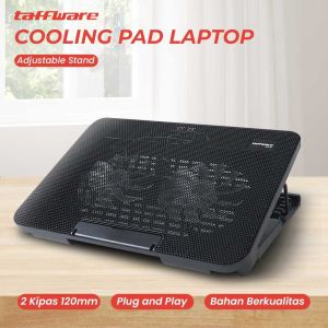Cooling Pad Laptop Notebook Stand Laptop 2 Kipas 120mm 17Inch - N99 - Black