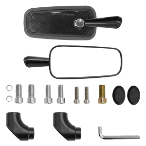 Carbon fiber rearview mirror for motorcycles with high definition aluminum alloy compact design durable and lightweight.