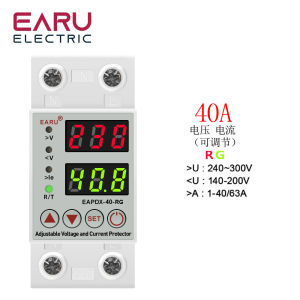 SPD Intelligent Automatic Trip Digital Over Voltage Surge Protector 63A Under Voltage 161V and Over - Voltage 275V MCB