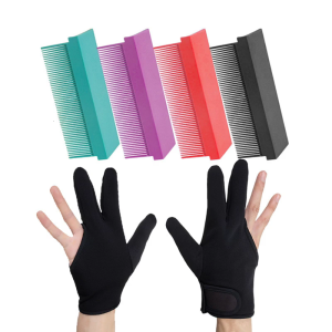 Chuyên nghiệp nhiệt glovean và lược chải thẳng tóc 3 Ngón Tay chịu nhiệt Nylon sợi carbon phụ kiện tạo dáng