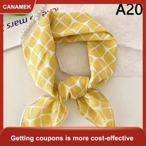 【CANAMEK】 56Cm Phụ Nữ Headband Cotton Linen Vuông Khăn Hàn Quốc Cô Gái Đại Học Thời Trang Thanh Lịch Cổ Khăn Mặt Trời Bảo Vệ Khăn Quàng Đầu