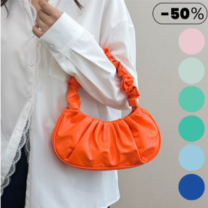 Belfoyer กระเป๋าถือสีสันจีบ กระเป๋าใต้วงแขนสีลูกกวาด กระเป๋าสะพายสุภาพสตรีเฉพาะกลุ่ม