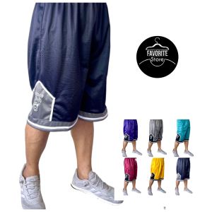 Men Brushed Nylon Basketball Shorts Full Length Elasticated Waist