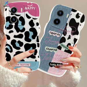 Casing Denim Gelombang Leopard & Case Corak Cow Print untuk Smartphone Vivo