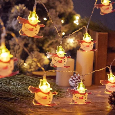 LED Christmas Lights Snowman Warm Flashing Lamp Christmas Tree Decor Wedding Party Ambiance Night Light