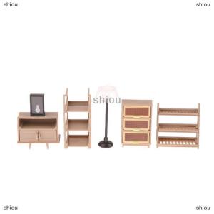 [COD] shiou 1 12 Dollhouse Tủ giày kệ sách Đèn sàn Đồng hồ treo tường Dollhouse phòng khách đồ nội thất trang trí búp bê Nhà Phụ kiện