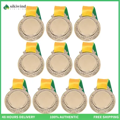 Sikiwind 10Pcs Gold/Silver/Bronze Medal Award Medals 5.2cm Sports Rewards Competition Prize Medals for Talent Show Party Race