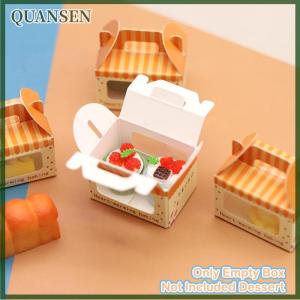 QUANSEN 3Pcs 1:12 Dollhouse Miniature Dessert Box Cake Toast Packing Box Doll House Decor Toy(Only Box)
