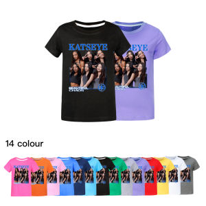 Camiseta KATSEYE T Shirt Kids Summer Short-Sleeve Tops Youth Girls Pure Cotton T-Shirt Boys Round Neck Fashion Design Clothes
