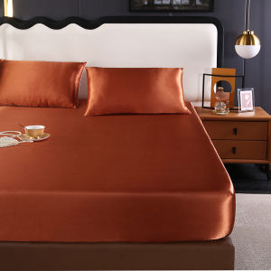 Satin Silk Bedsheet Full Garterized no lukot no gusot bedsheet 3 in 1 bedsheet Bedding  with pillow