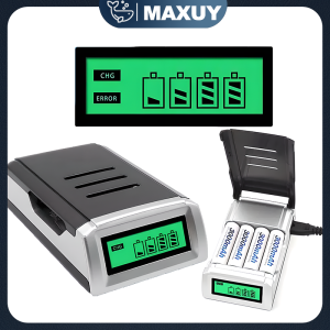 Smart Intelligent LCD 4 Slot Charger Baterai for AA AAA NiMh NiCd - C905W