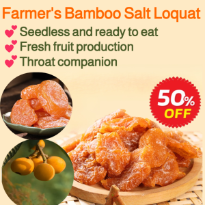 ⚡Throat Companion⚡ Farmers Bamboo Salt Loquat Seedless Instant Preserved Fruit with Sweet and Sour Juice Office Snack Preserved Fruit