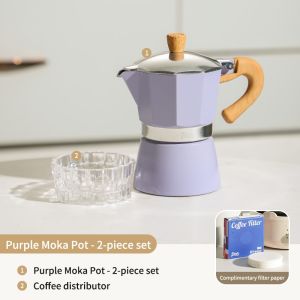 Ấm moka cà phê bincoo đặt máy pha cà phê van đơn Bình đựng cà phê chiết nhỏ Bộ Đồ Hoa 3 người Bộ lọc miễn phí giấy