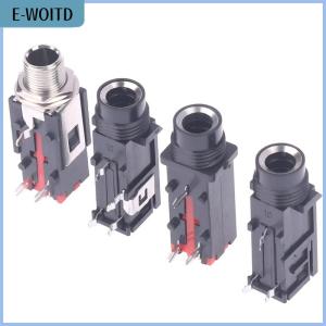 【E-WOITD】 2PCS 6.35mm Audio Jack 3Pin Stereo Audio Socket Microphone Welding Line