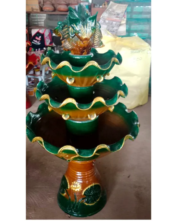 น้ำพุปลาพ่นน้ำพร้อมปั๊ม ขนาด 120 ซม. เสริมฮวงจุ้ย