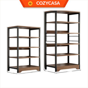 【COZYCASA】Wooden Color Bookshelf Office Storage Rack Multi-Layer Shelf Floor Standing Organizer
