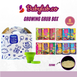 LITTLE NUUR | BABY FOOD MAKANAN BAYI READY TO EAT SET GROWING GRUB BOX 8 MONTHS BULAN