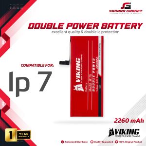 VIKING Baterai Double Power Original Apple Iphone 7 7G Batre Batrai Battery Handphone HP Ori Dual