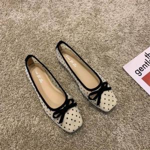 Free Shipping 2026 Stylish And Versatile Outer Shoes With A Bow Soft Sole Fashionable And High-End Shallow WomenS Flats
