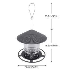 METALIX Waterproof Automatic Bird Feeder Hanging Transparent Bird Food Container Portable House Type Bird Feeder Outdoor Garden