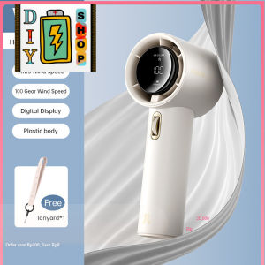 [ส่งด่วนในไทย🌪️🇹🇭]JISULIFE พัดลม Portable Rechargeable Handheld Fan Mini Jet Fan Speed(1-100) Adjustable Turbo Fan with Lanyard 15Hrs Long Battery Life Digital Display For Commuting to Work and Outdoor Sports