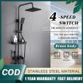 GUGA Shower Set 4 in 1 Stainless Steel Rain Shower Bathroom Premium Shower Rain Hot and Cold Shower Set. 