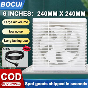 【Bocui】Louvered exhaust fan 6/8/10/12 inch powerful wall-mounted ventilation fan home kitchen bathroom office exhaust fan strong wind silent energy saving