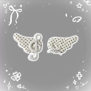 MUSCLEX 1 Pair Angel Wings Design Musical Note Hair Clip Polka Dot Subculture Angel Wing Clip Vintage Y2K Style Y2K Hair Accessory For Women Girls